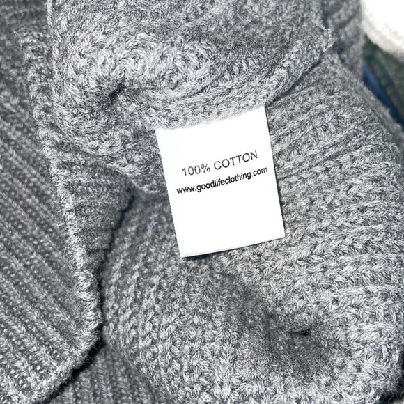 Goodlife Men’s 1/4 Zip Chunky Gray Sweater Size Medium - Picture 5 of 6